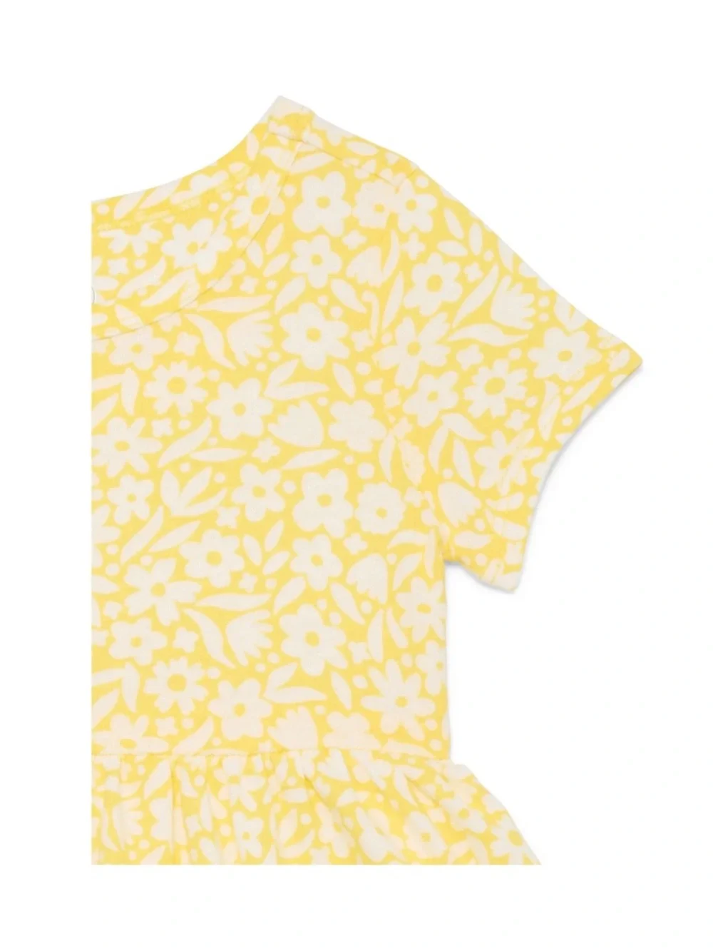 Girls' Yellow Floral Short-Sleeve Casual Dress